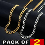 Mens,Steinless Steel Cuben Link Chain-Haevy,Shin& Durable Necklec
